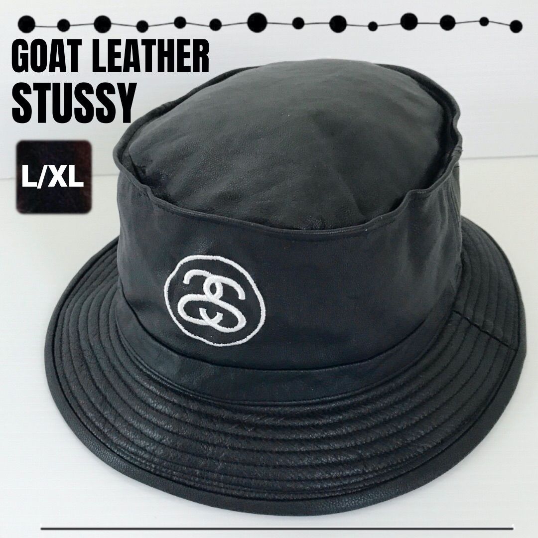 stussy 】バケットハット ロゴ刺繍 ブラック ステューシー バケット