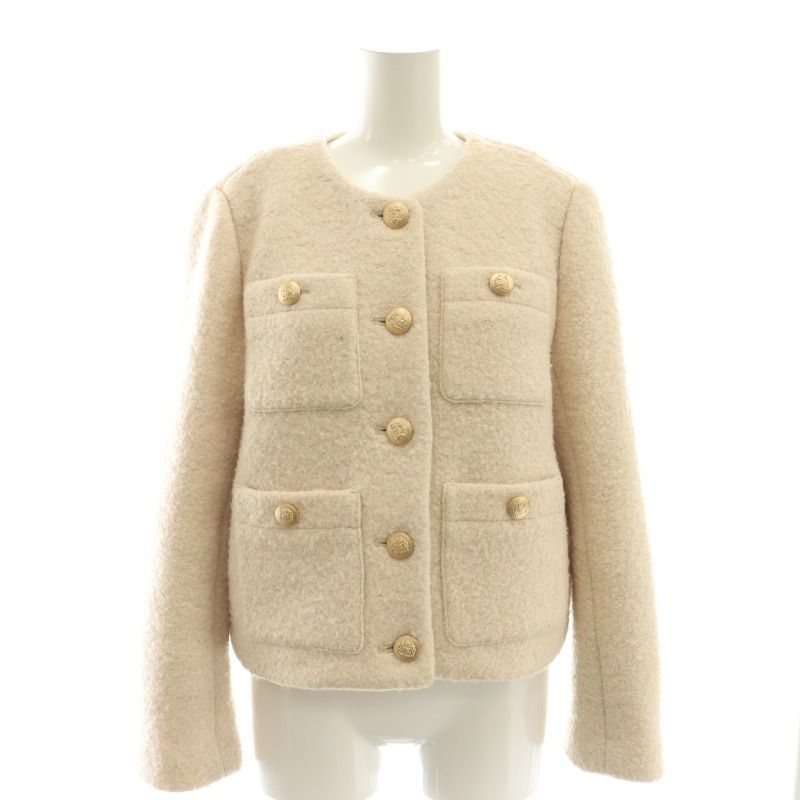 ジャスグリッティー JUSGLITTY 23AW ブークレジャコット ジャケット ノー 1 S アイボリー SH |SY OS