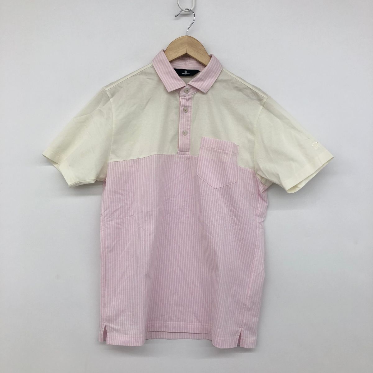 良好 Munsingwear マンシングウェア 半袖ポロ シャツ   ホワイト/ピンク  メンズ 　240002219569