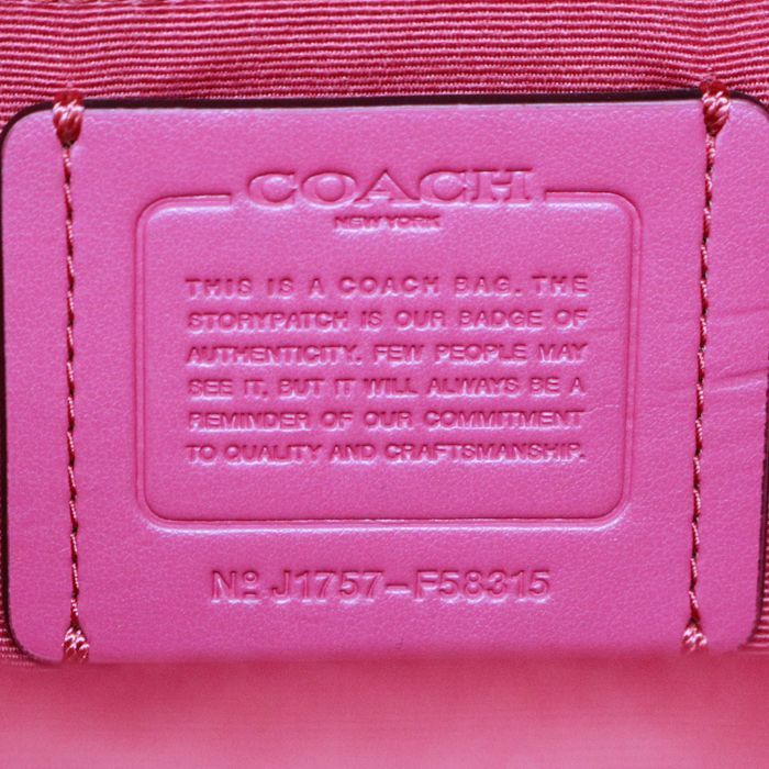 美品 COACH コーチ シグネチャー F58315 リュック ピンク コーチ COACH ミニ リュック PVC / レザー シグネチャー F58315