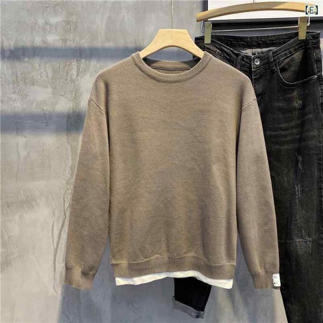 種類11：3XL/F：LR#Q7 ブラック 秋冬 コーデ メンズ  服 シンプル ファッション オシャレ 大人 かっこいい 大きいサイズ ストリート 紳士服  フェイク ツーピース セーター スリム ニット トップ OUTFITS７ この冬の本命アイテム「今っぽ」着こなしコーデ｜LOUNIE