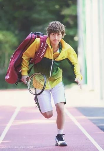 中古】生写真(男性) 千田京平(忍足謙也)/全身・ジャージ・鞄・右足上げ