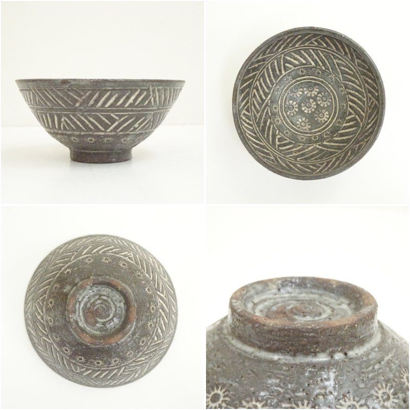 彫三島茶碗　豊造　【新品未使用】 京焼 如拙庵 須田祥豊造 彫三島茶碗（共箱）茶道 抹茶 おしゃれ