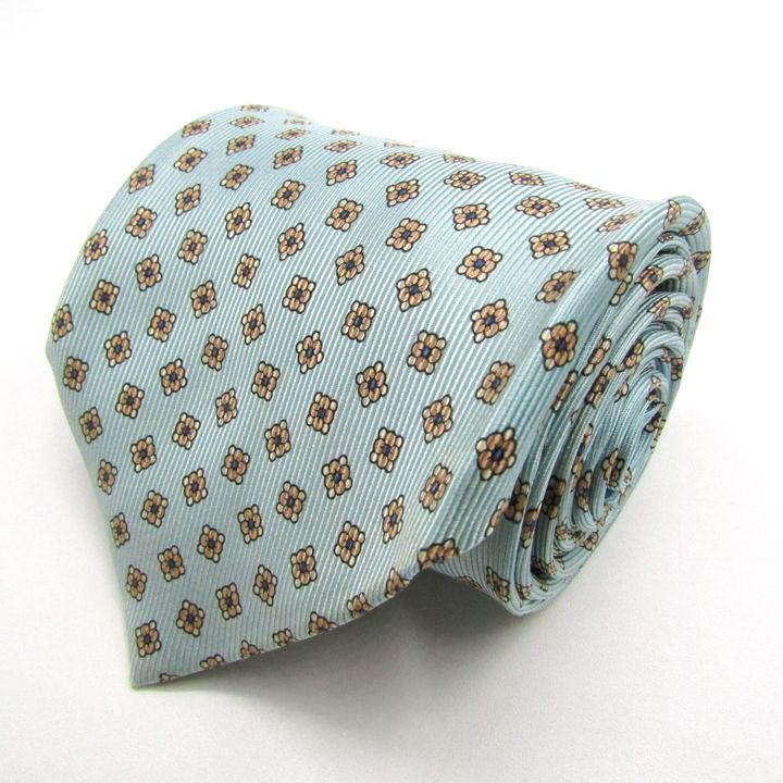 フランコミヌッチ ブランド ネクタイ トゥモローランド 小紋柄 花柄 シルク ハンドメイド PO メンズ ブルー franco minucci