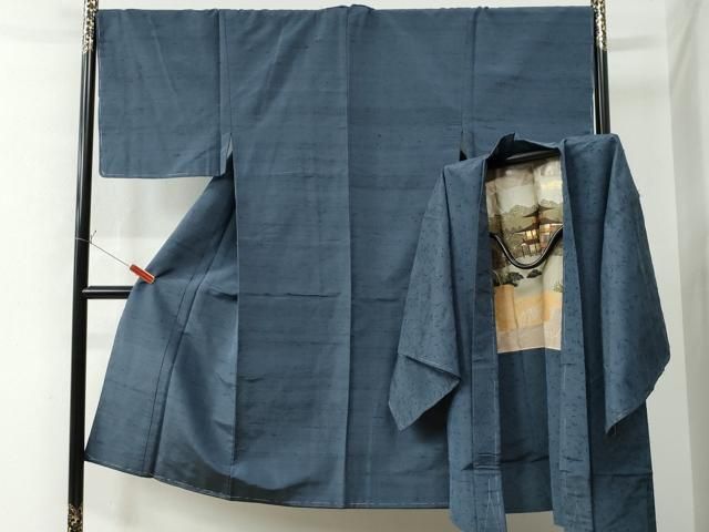 平和屋着物□極上 男性 紬 アンサンブル キングサイズ 長羽織・髭紬 羽裏: 