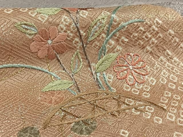 【訪問着】 刺繍・絞り・道長破れ色紙草花文・金彩・正絹❣️ 逸品✨No.1306 訪問着】 刺繍・絞り・道長破れ色紙草花文・金彩・正絹❣️ 逸品
