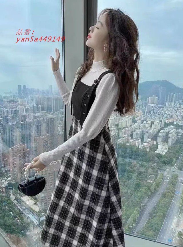 チェック ジャンパースカート