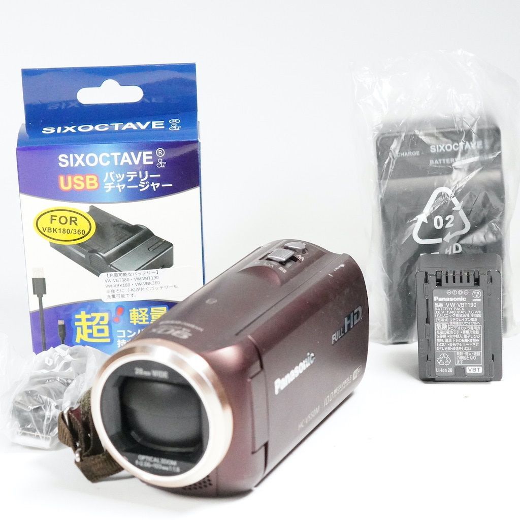 【美品】Panasonic ビデオカメラ　 HC-V550M ブラウン　動作OK Panasonic パナソニック HC-V550M ブラウン 動作OK 1週間保証