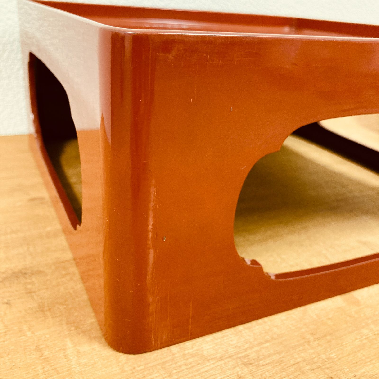 昭和レトロ、漆器の盃を置く台