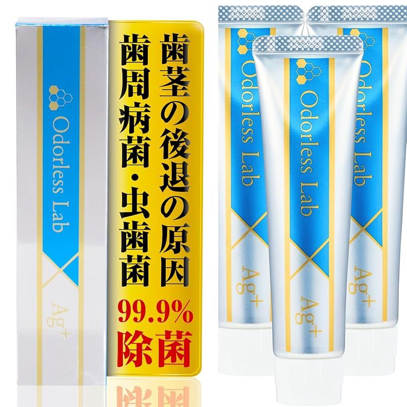 無臭研 銀イオン歯磨き粉 高濃度銀イオン配合 イオン歯磨き 300ppm Ag+ 口臭 虫歯 口内細菌 ハミガキ 歯磨き粉 フッ素未配合 国内生産品 ペースト 50g×3本 0