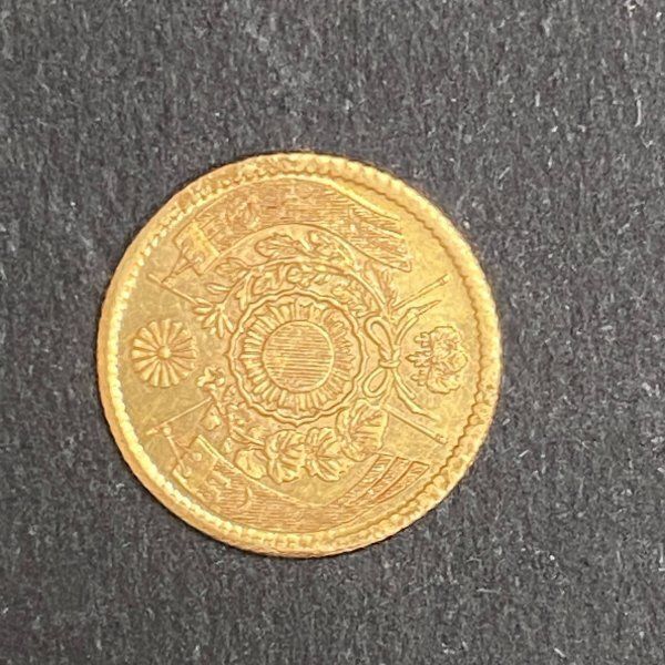 X192 旧1円金貨 明治4年 1.6g 13.9mm 旧一圓金貨 一円金貨 明治
