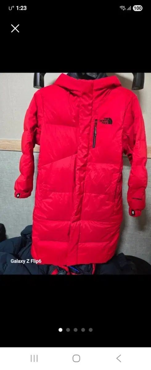 THE NORTH FACE ザノースフェイス 赤 ダウンジャケット ロング丈 レディース