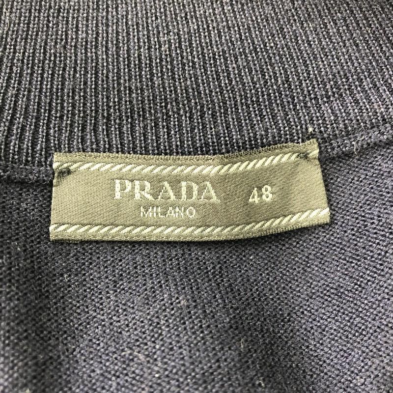 【中古】PRADA ドライバーズニット カーディガン 48 ネイビー プラダ[10]