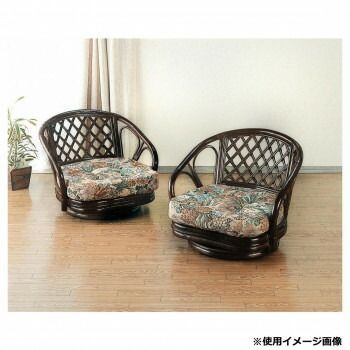  Romantic Rattan 籐回転座椅子2脚組 ロータイプ TK 703 その他 キッチン消耗品