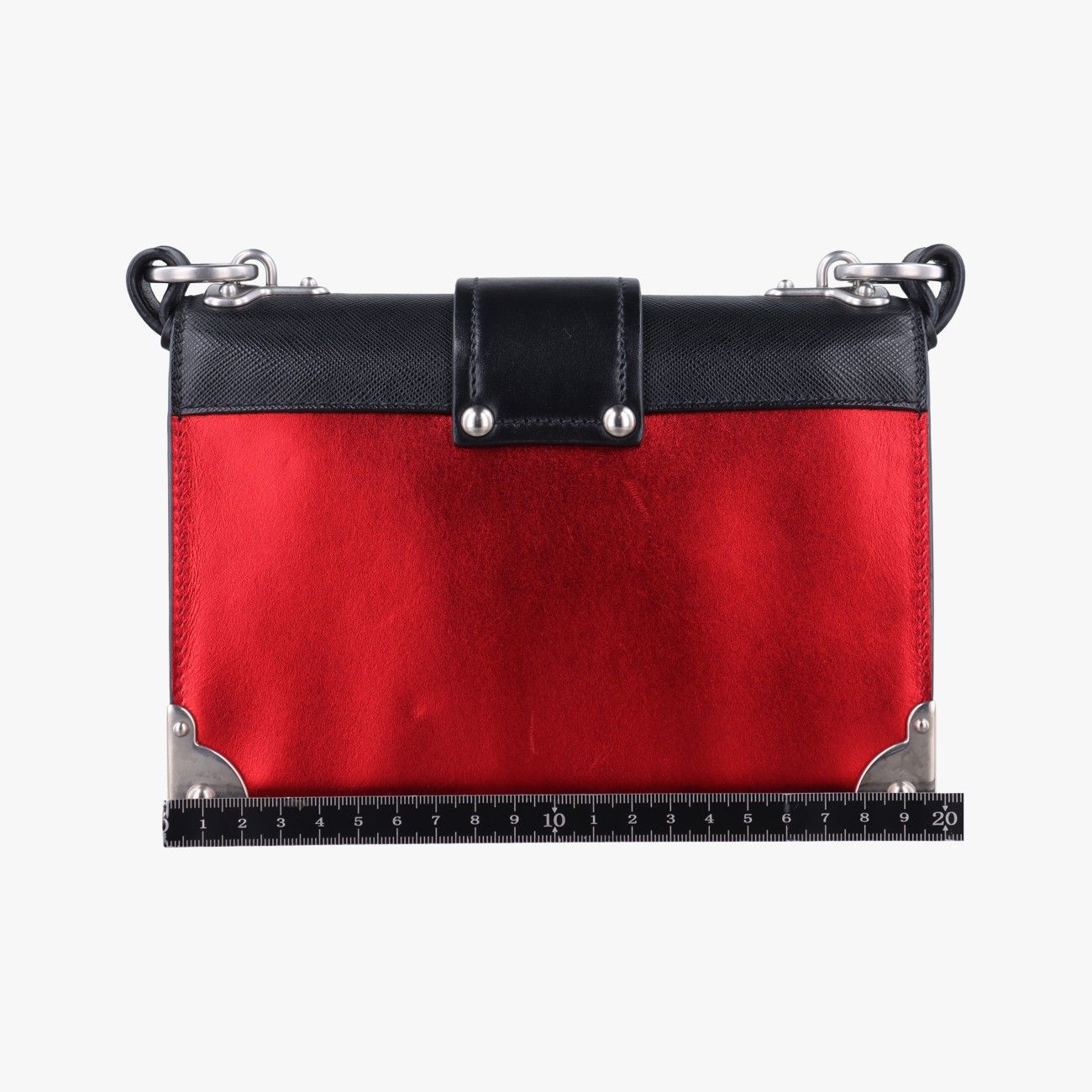 バッグ （レッド） PRADA カイエ かごバッグ ホワイト/レッド