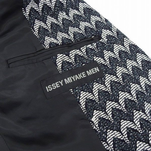 イッセイミヤケ ISSEY MIYAKE シルク混 ウール テーラードジャケット 