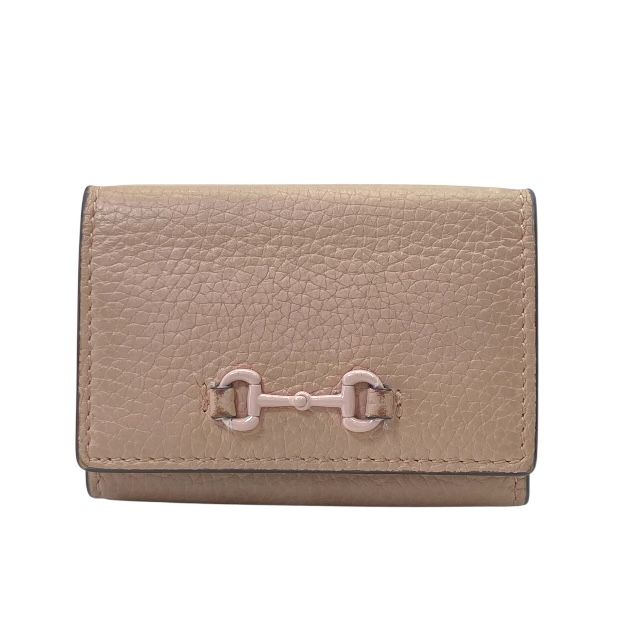 グッチ 745988 ホースビット 3つ折り財布 財布 コンパクトウォレット レザー ピンク ロゴ ピンク GUCCI 安心品質 レディース メンズ ユニセックス ブランド小物 ミニ財布 コンパクト 使いやすいデザイン