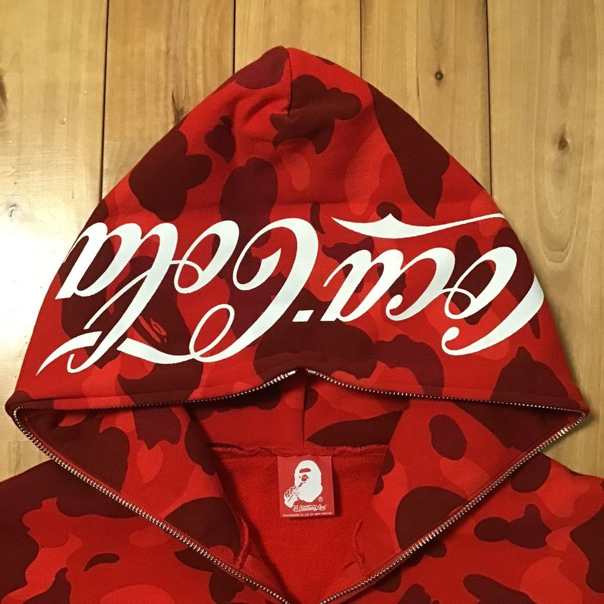 Coca cola Red camo フルジップ パーカー Mサイズ BAPE full zip hoodie a bathing ape エイプ  ベイプ コカコーラ 迷彩 - メルカリ