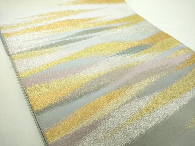 平和屋着物●爪掻き本綴れ　八寸名古屋帯　霞文　金銀糸　正絹　逸品　DAAX4816ps 平和屋着物○爪掻き本綴れ 八寸名古屋帯 霞文 金銀糸 正絹 逸品