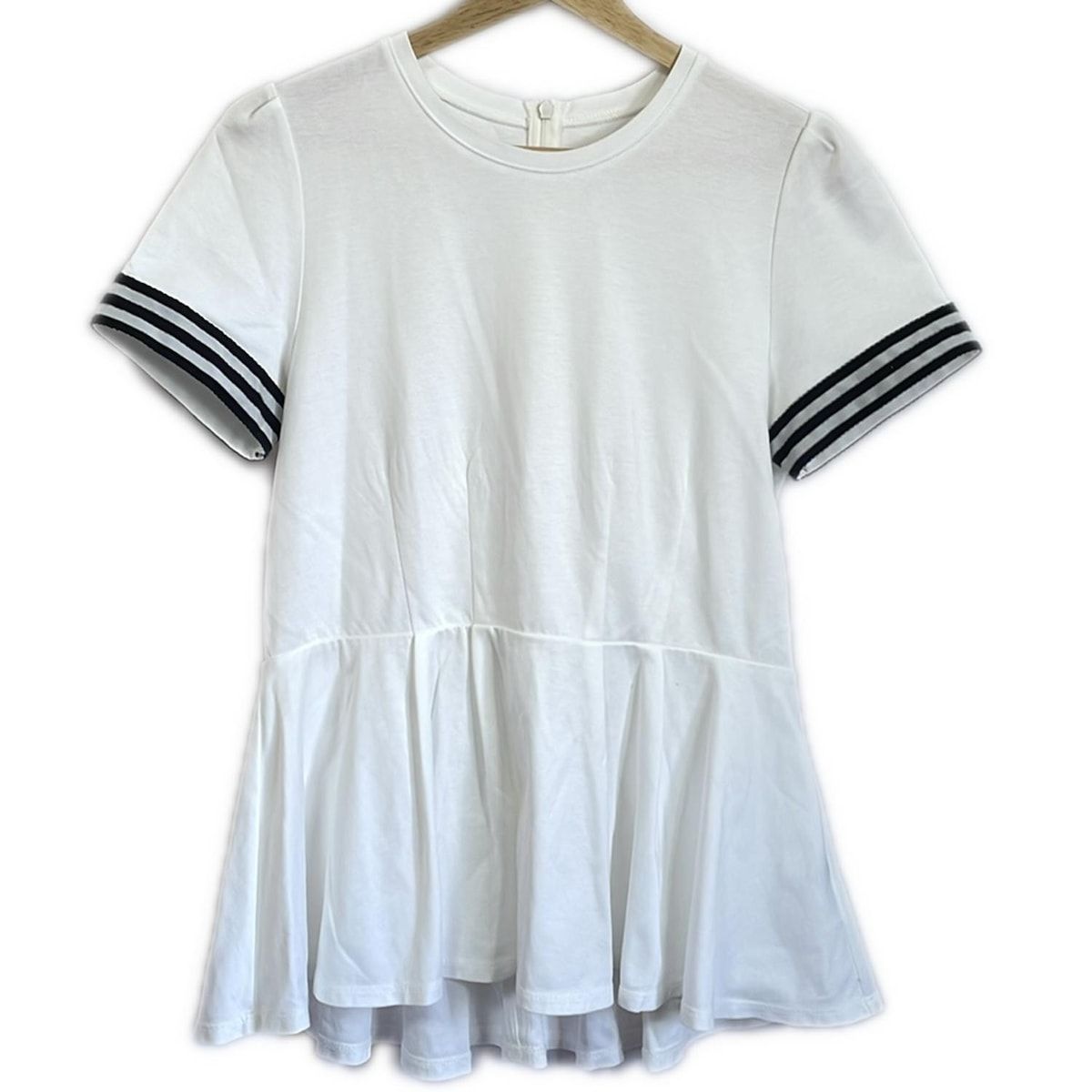 BORDERS at BALCONY ボーダーズアットバルコニー チュニック サイズ38 M レディース - 白×黒 クルーネック 半袖 ボーダー