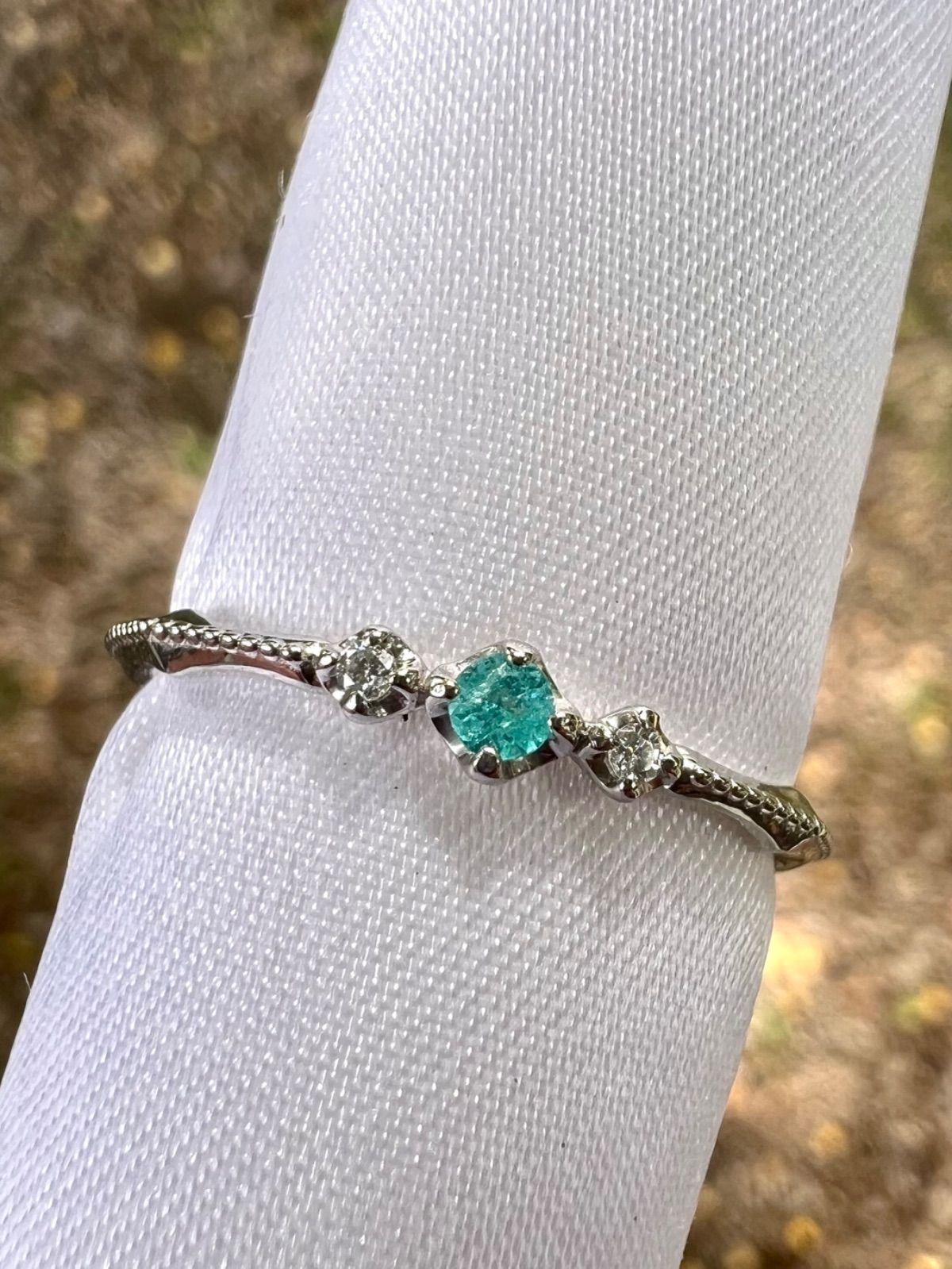 Pt950ブラジル産パライバトルマリンリング #13【ランダム発送商品