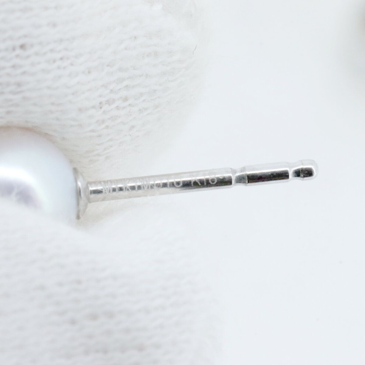 ミキモト パール ピアス 6.1ミリ 真珠 K18WG(18金 ホワイトゴールド  