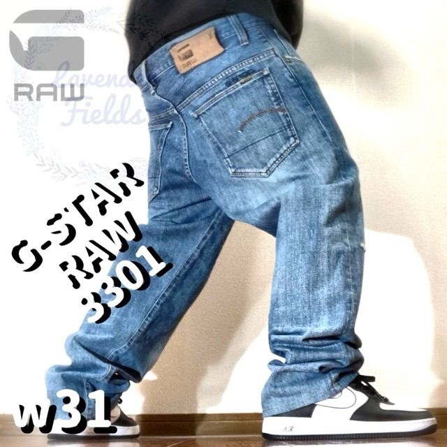 G-STAR RAWデニムパンツジースターロウ刺繍レザーパッチロゴバイカー極太ワイド紺インディゴ革メタル古着ボタンフライ - メルカリ