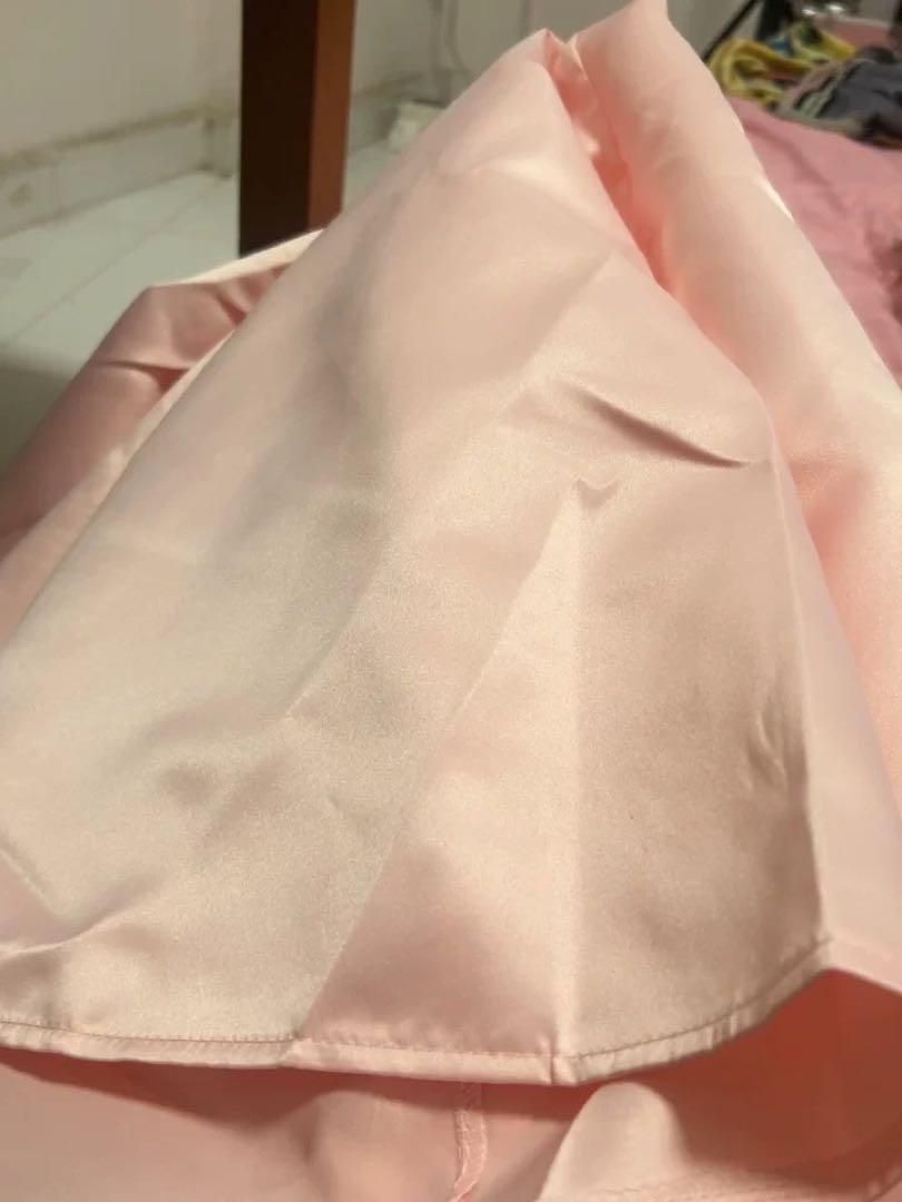 お姫様気分✨シンプルなロングフレアワンピース【ピンク/サテン】 お姫様気分?シンプルなロングフレアワンピース【ピンク/サテン