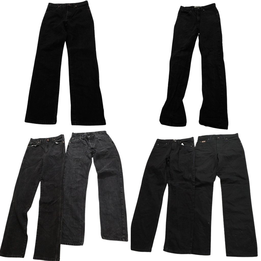 古着卸 まとめ売り Wrangler ラングラー ブラックデニム パンツ 6枚セット メンズ 30 |31 |32 フェード アメカジ 古着 NC1293