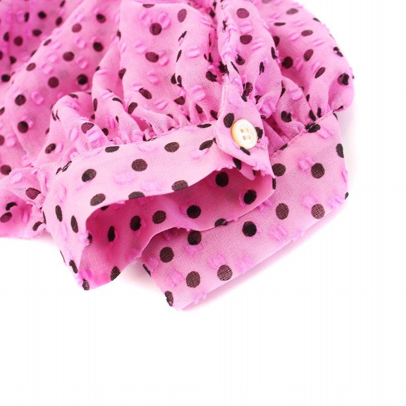 コルコバード CORCOVADO ワンピース 長袖 ロング ドット シアー 襟付き