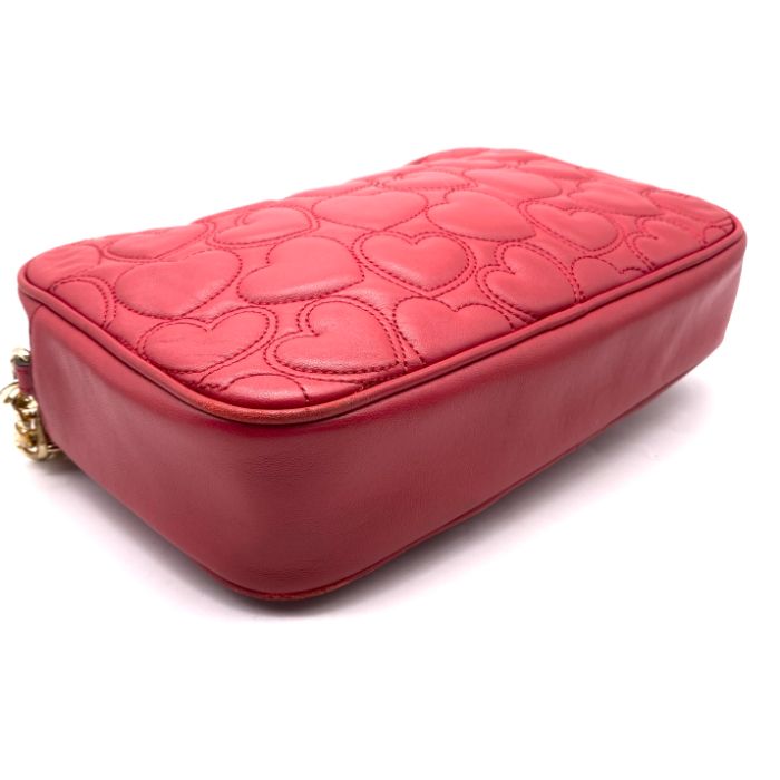 MICHAEL KORS マイケル コース ロゴ ハート キルティング レザー チェーン ショルダー バッグ eH0810A DECORATOM_COM_BR