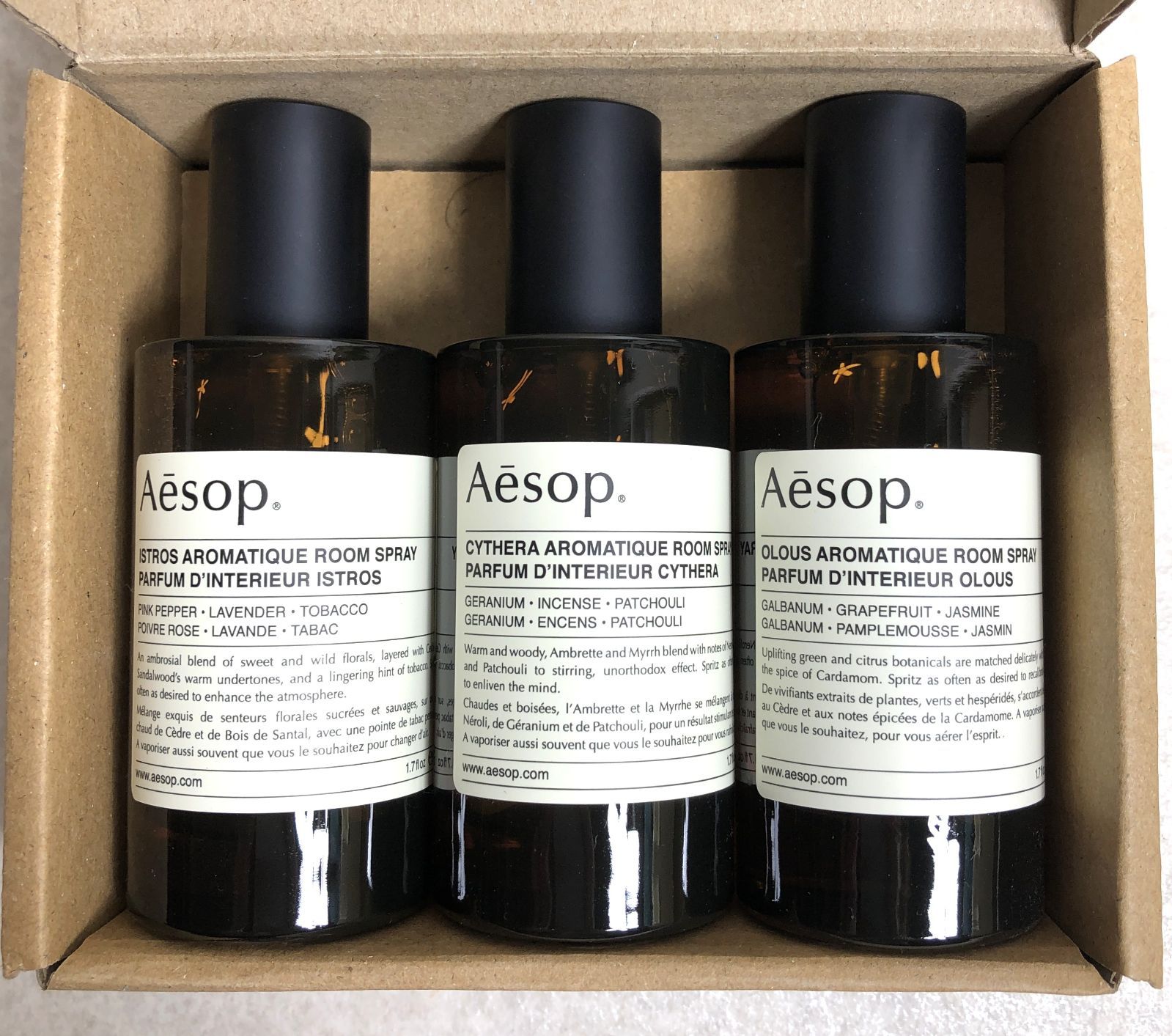 DH263】Aesop イソップ ルームスプレー トリオ