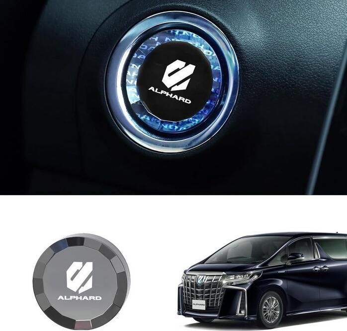 新品【トヨタ アルファード専用】車用 エンジン スタートカバー アルファード 30系適用 エンジンボタンカバー ALPHARD 専用ロゴ 3代目 プッシュスタートスイッチ 純正交換 スイッチカバー ス