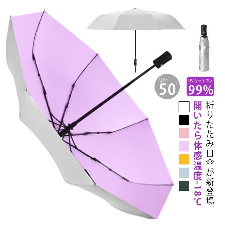 体感温度-8℃】 日傘 折りたたみ 晴雨兼用 ワンタッチ 自動開閉 UPF50+ UVカット?率99.9% 傘 軽量 折りたたみ傘 遮熱 涼しい 頑丈  撥水 撥水加工 風に強い コンパクト 親骨 lnRI170 - メルカリ