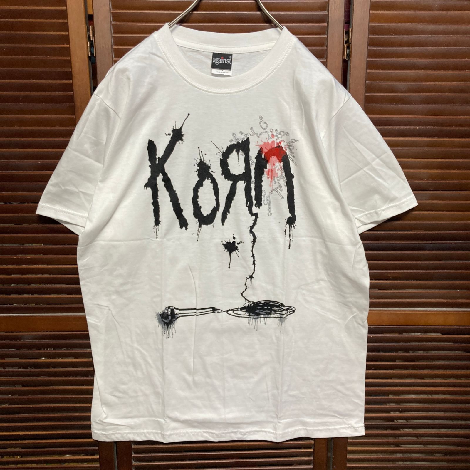 コーン KORN 白 Tシャツ tee ティーシャツ バンド ロック ツアー