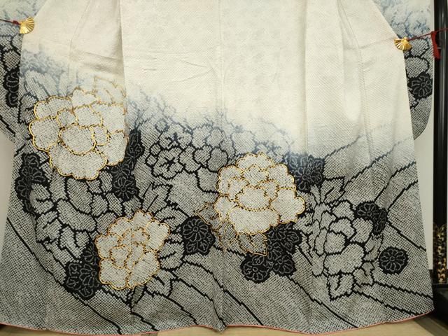 平和屋着物○豪華振袖 総絞り 駒刺繍 舞花文 正絹 逸品 平和屋着物○豪華振袖 総絞り 駒刺繍 舞花文 正絹 逸品