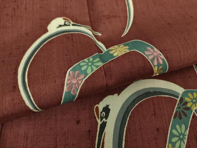 平和屋着物○ファッションデザイナー 花井幸子 生紬 訪問着 刺繍 円相