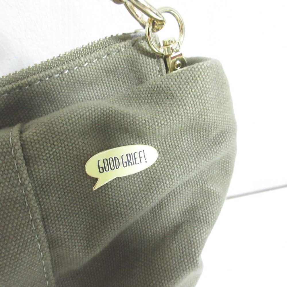 美品 GOOD GRIEF グッドグリーフ キャンバス チェーン ショルダーバッグ カーキ レディース 古着 中古 USED 美品 GOOD GRIEF グッドグリーフ キャンバス チェーン ショルダー