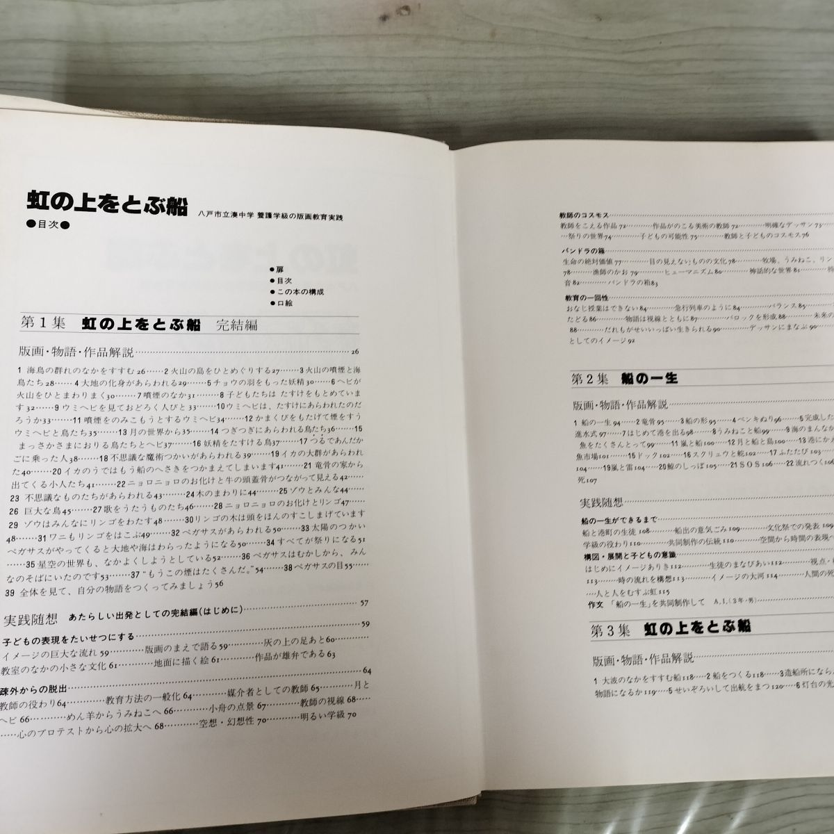 虹の上をとぶ船八戸市立湊中学 養護学校の版画教育実践 坂本小九郎 版画ポスター付き 署名入り 050021 虹の上をとぶ船八戸市立湊中学 養護学校の版画教育実践
