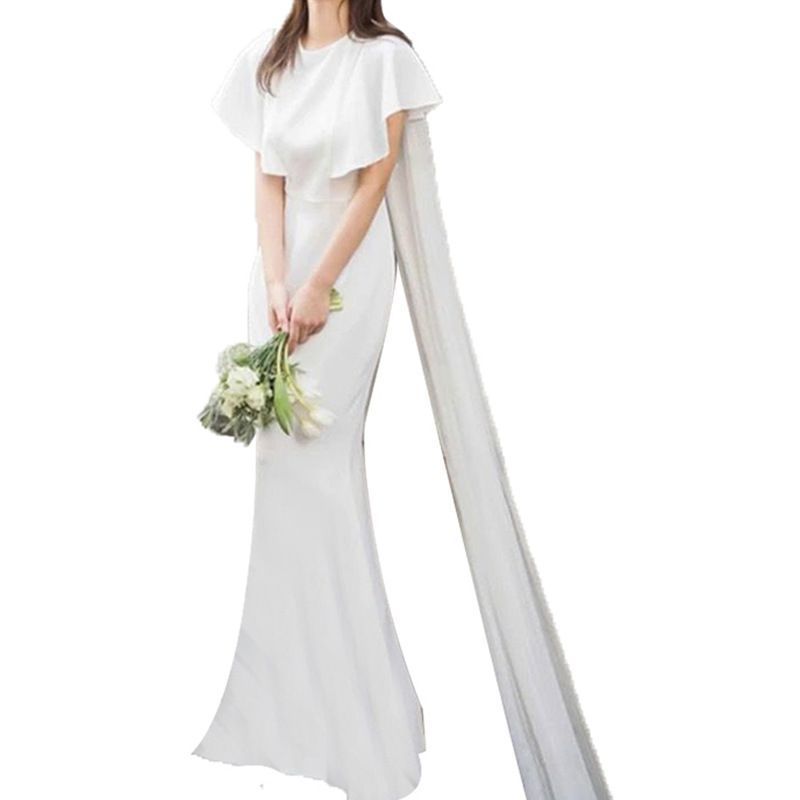 ウェディングドレス マーメイド 新作 森ガール ロングドレス スリム