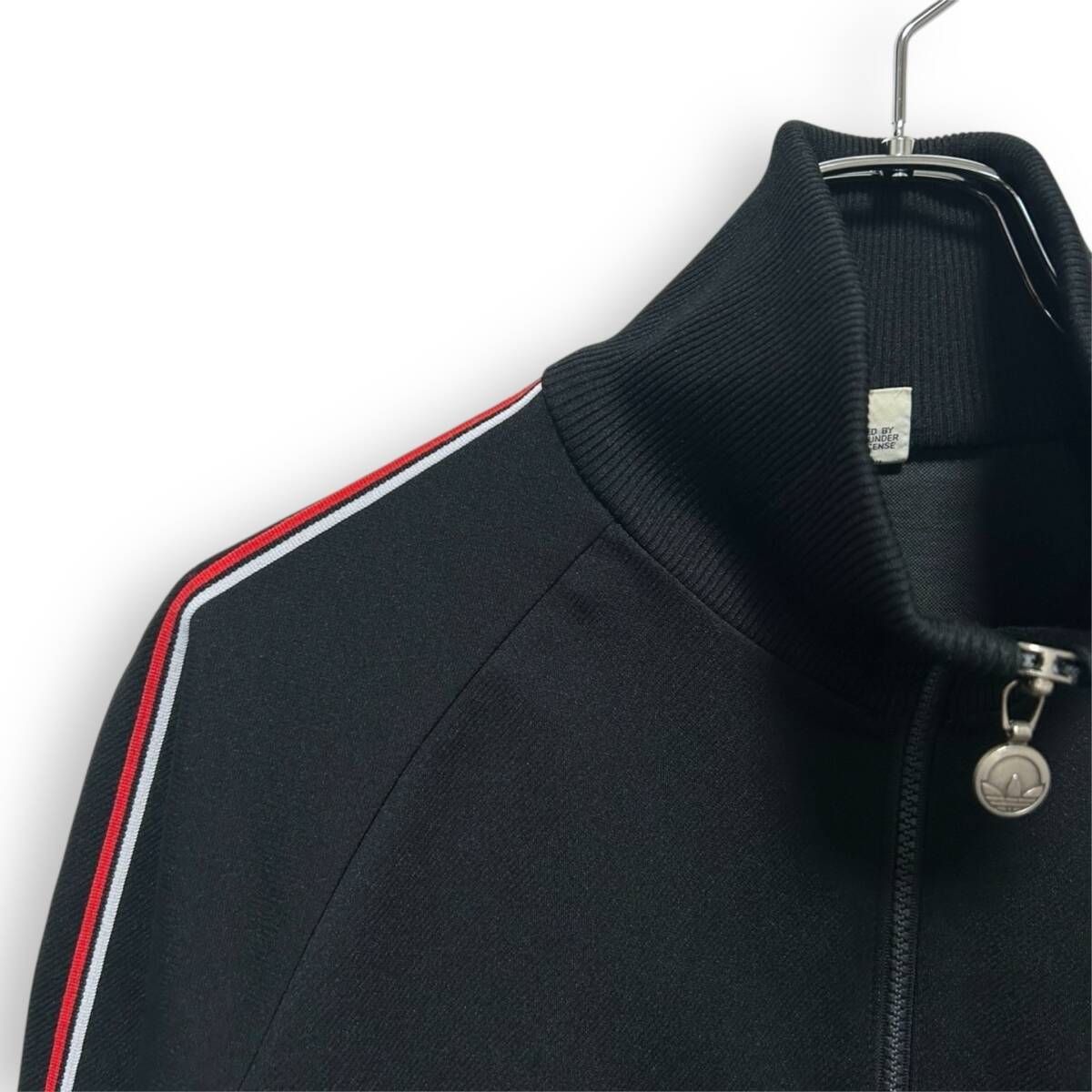 80s adidas アディダス 西ドイツ デサント製 トラックジャケット ジャージ ヴィンテージ ブラック サイズM