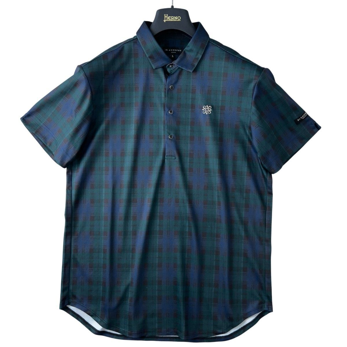 St.Andrews - coco 中古 セントアンドリュース StANDREWS メンズ 半袖ポロシャツ L 青×紺 ブルー 中古ゴルフウェアのSt ANDREWS/セントアンドリュースを激安価格