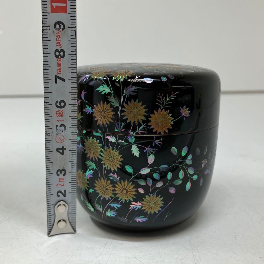 在銘　極上螺鈿　内銀溜棗　共箱　高さ約7.5㎝　東ま5-1228☆2F 在銘 極上螺鈿 内銀溜棗 共箱 高さ約7.5㎝ 東ま5-1228☆2F - メルカリ