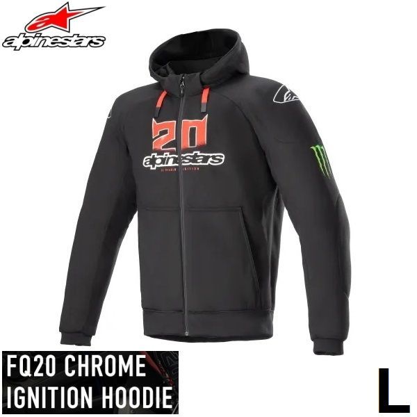 アルパインスターズ FQ20 CHROME IGNITION MONSTER 1225 フーディ ファビオクアルタラロ Lサイズ