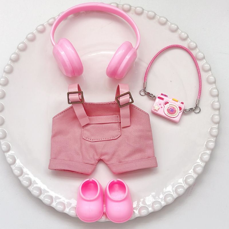 ラブブ labubu ぬいぐるみ服着せ替え服　水着スタイル豪華4点セットピンク ラブブ labubu ぬいぐるみ服着せ替え服 水着スタイル豪華4点