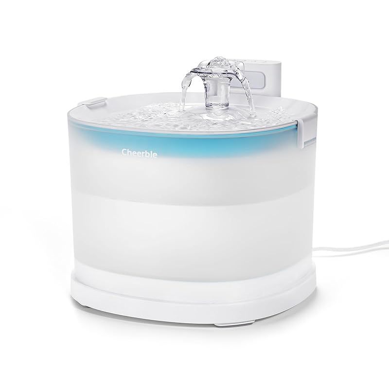 Cheerble 猫自動給水器 水飲み器 ポンプレス磁力給水 漏電なし スマートセンサー感知 楽々洗浄 組み立て簡単 2つの給水モード 大容量2L 静音 フィルター付き 電源コード式 E1 USB給電式-1 2L
