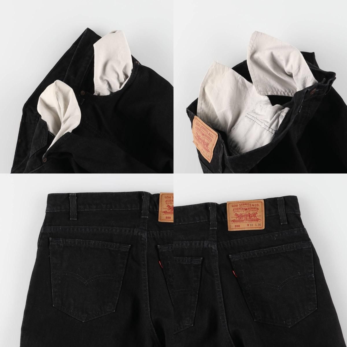 ブラックデニム テーパードデニムパンツ
