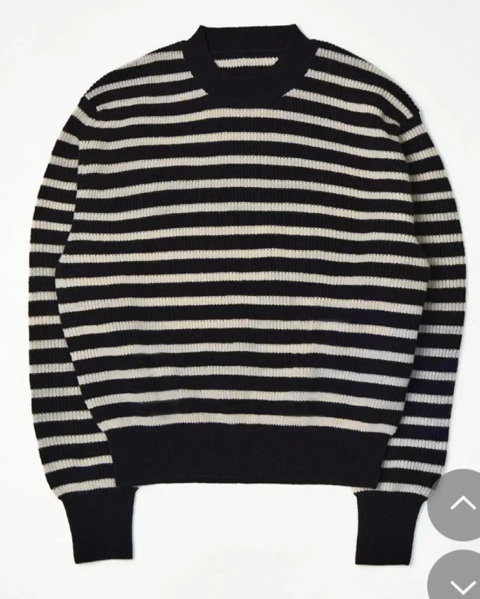 モマデザイン ストライプ ニット ネイビー 48