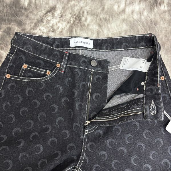 未使用】Marine serre/マリーンセル MOON LASER DENIM LOOSE