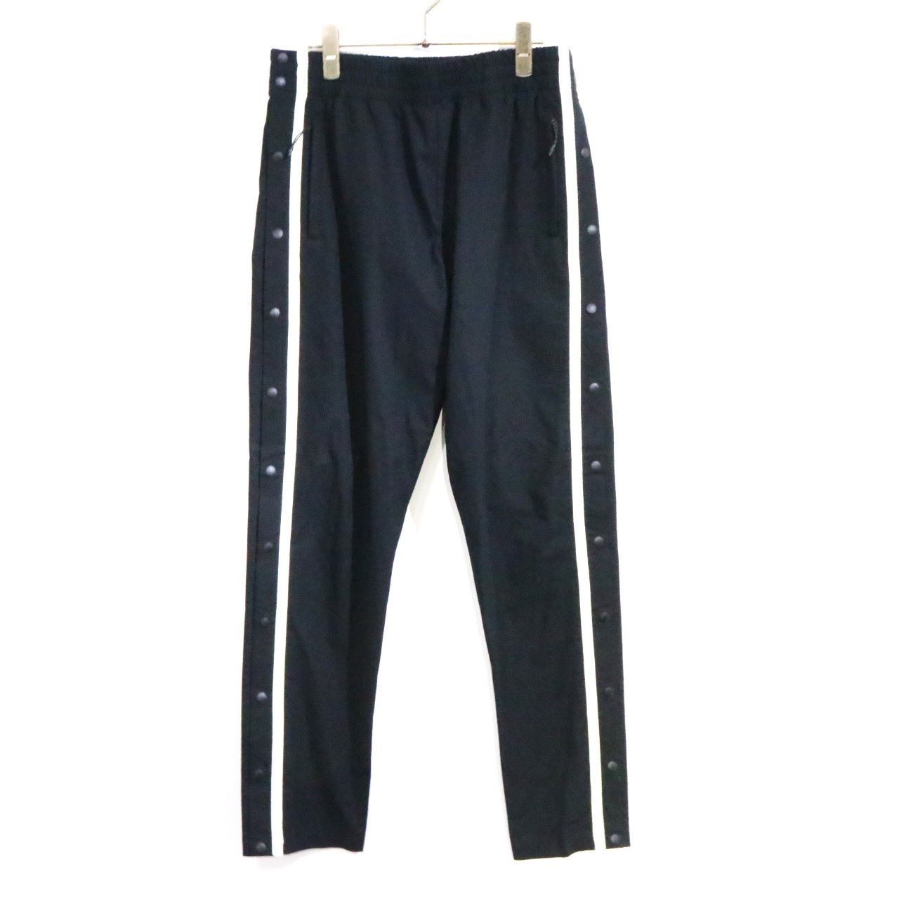 【中古A】DESCENTE デサント M メンズ パンツ サイドスナップボタン トラックパンツ 黒 ポリエステル DHMP-JG80 スポーツ 中古A 古着